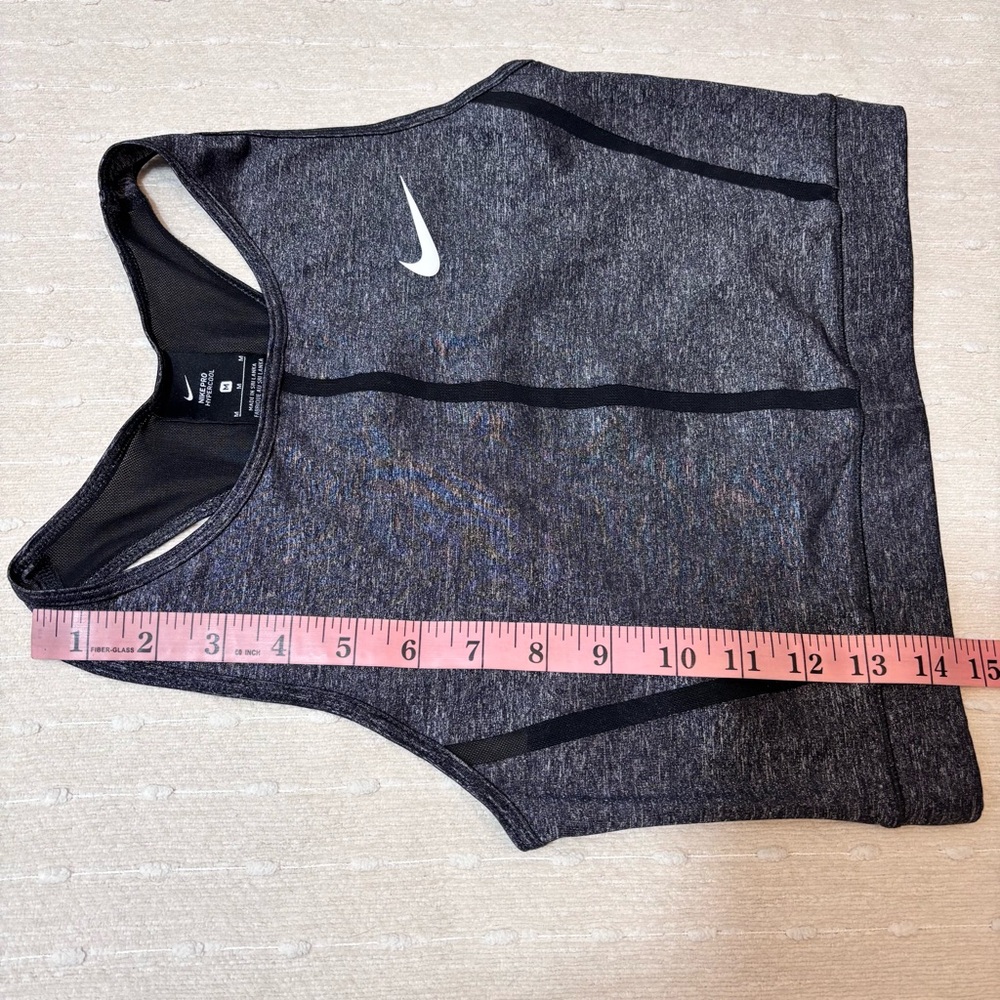 NIKE PRO HYPERCOOL CROPPED TRAINING TANK - BLACK/ HEATHER Size M - Picture 10 of 12